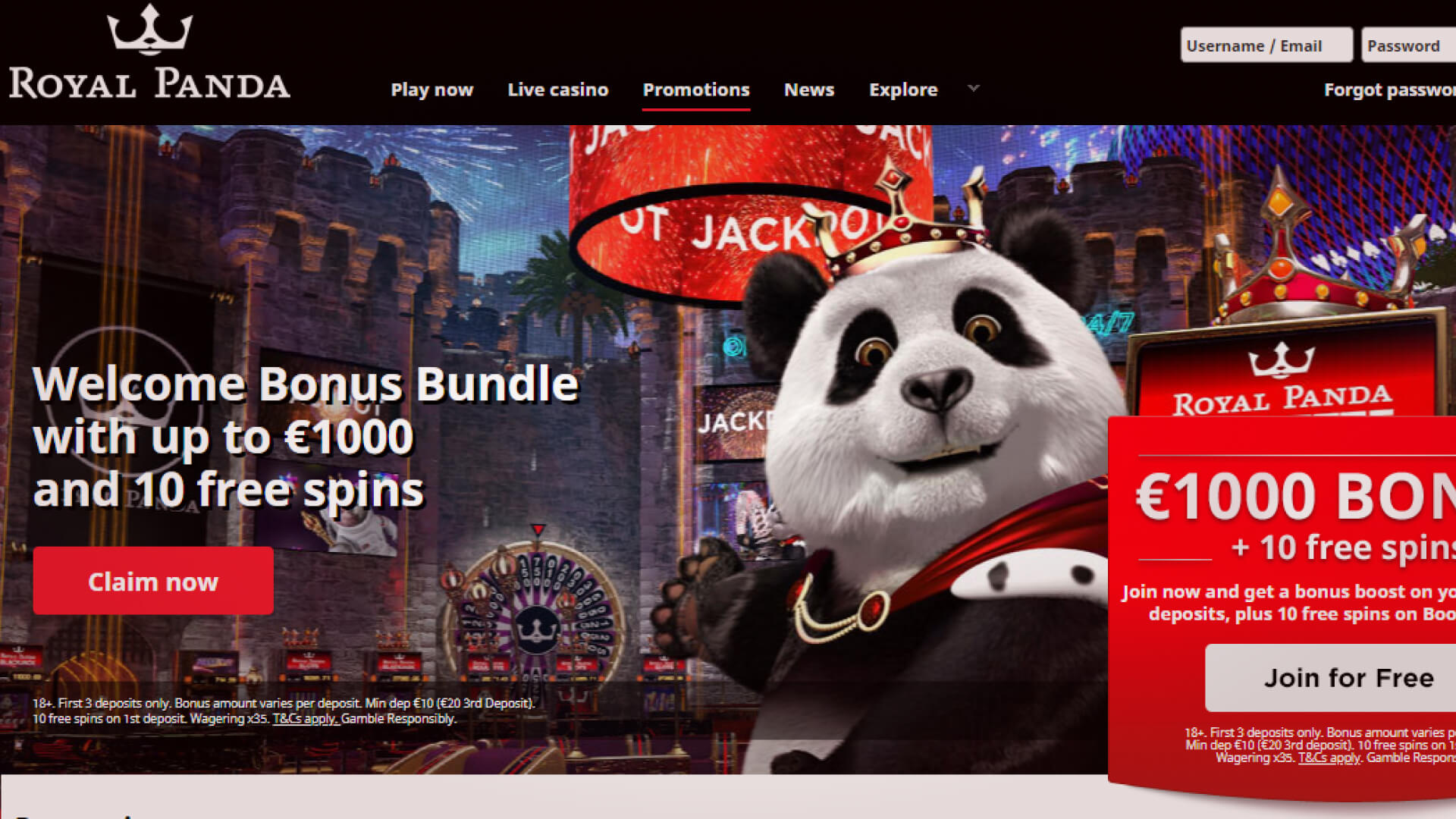 Royal Panda casino: play and win!